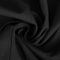 Рокли на Symoid Womens - Моден екипаж Врат Разхлабени джобове с дълъг ръкав Твърда рокля с дълга средна клечка черна xxl