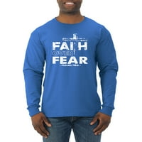 Дивият Боби, вяра над страха Псалм 118: бял, вдъхновяващ християнин, Мъжка риза с дълъг ръкав, Кралска, 2хл