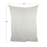 Melida Chunky Knit Throw, като цяло: 50 W 60 L, Отворете дизайна на тъкане с 5 дебела прежда
