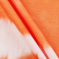 Устойчиви Макси рокли за жени Дамски Пуловер в-врата Мода вратовръзка боядисан къс ръкав коляното дължина рокля оранжев,3хл