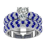 Луксозни лъскави бижута с пълни диамантени пръстени сватбени булчински пръстени обещават пръстени