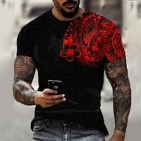Ризи за педари за мъже с дизайни Мъжки разтягане на мек памук тънък прилепнал с късо ръкав Мъжки готино класическа тениска червено, 3XL