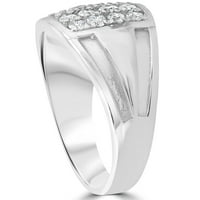 Помпей диамантен Мъжки пръстен 10к Бяло Злато