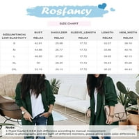 Rosfancy Women с дълъг ръкав отворен преден кокетен плетен кардиган пуловери Големи пуловерно палто, S-XXL