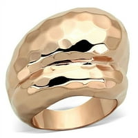 Жени розов златен месингов пръстен без камък в без камък - размер 7
