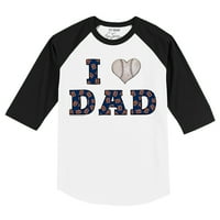 Младежки мъничко бяло черни тигри в Детройт обичам татко 3 4-ръкав тениска Raglan