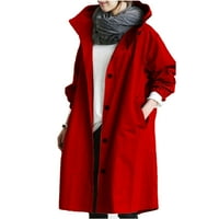 Есенни якета дамски зимни разхлабени качулки Елегантни вятърни смоли удобни палто, изходно облекло