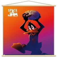 Space Jam: Ново наследство - Daffy Duck One Shit Sall Poster с дървена магнитна рамка, 22.375 34