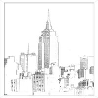 Line Art - New York Skyline Wall Poster, 14.725 22.375