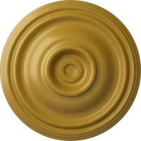Ekena Millwork 3 4 OD 3 4 P Традиционен таван медальон, ръчно боядисано иридиращо злато