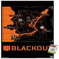 Call of Duty: Black Ops - Плакат за затъмняване на картата с бутални щифтове, 22.375 34