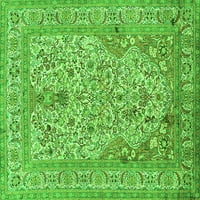 Ahgly Company Indoor Square Persian Green Traditional Area Rugs, 7 'квадрат