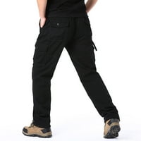 Б91хз рокля панталони За Мъже Мъжка мода ежедневни Мулти джобни цип катарама Мъжки панталони товари открит панталони инструментална екипировка панталони черно, Размер 3ХЛ