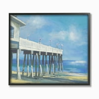 Ступел индустрии Плаж крайбрежна алея океан синьо пейзаж живопис рамкирани стена изкуство от трета и стена