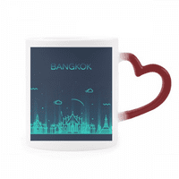 Тайландска култура Shadow Bangkok Teop Sensitive Mug Червен цвят Промяна на каменните изделия чаша