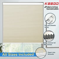 Keego затъмнение клетъчни сенки за прозорци безжични слаби за пчелни пита за размер на прозореца и цвят персонализиран за декор на домашната спалня кремообразно 25 w 40 h