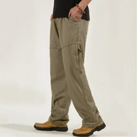 Sngxgn туристически панталони мъже Основен небрежен тънък прилягане на Stretch Chino Pants Khaki XL