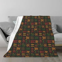 Двойно слой плюшено одеяло за легло, етнически стил ацтек линии модел уютен мек климатик за хвърляне на одеяла, 50 40