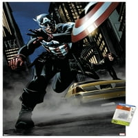 Marvel Comics - Captain America - Плакат за комични стени с бутални щифтове, 22.375 34