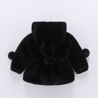 Cethrio Kids Coats Fleece Plush Plush Clearance Небрежни черни върхове палта размер 18- месеца