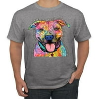 Dean Russo Best Dog Dog Lover Men's Graphic тениска, Хедър Грей, среден