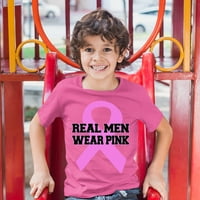 Tee Hunt истински мъже носят розова младежка тениска за рак на гърдата Тий, розово, големи