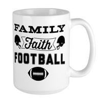 Cafepress - Футбол на семейната вяра - Оз керамична голяма халба