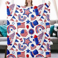 Америка флаг одеяло за хвърляне на фланели, винтидж звездни ивици флагове топло уютно плюшено луксозно одеяло 4 -ти юли Деня на независимостта Дишащо комфортно легло за диван стол 39.4x59.1in