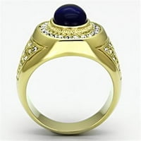 Мъжки златни сини каменни пръстени от неръждаема стомана anillo oro azul compromiso regalo para hombre acero inoxidable