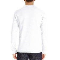 Pxiakgy мъжки тениска с дъно на дъното цветна ръкав риза кръг есен мъже отгоре джоб и солидна блуза пролетна шия дълги мъже тениски мъже тениски бели + l
