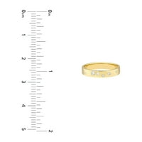 0,06ctw естествен диамант 14k жълто злато полиран лентен пръстен