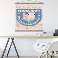Minecraft - Нека разгледаме заедно стенния плакат с магнитна рамка, 22.375 34