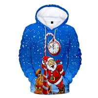 Tejiojio Snow Clothing Gifts Men and Women Couples Christmas 3d Digital Christmas с качулка пуловер