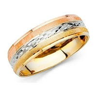 14к жълто злато Бяло злато и розово злато За Мъже Сватбена група пръстен размер-2. Грамове