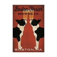 Изящно изкуство на търговска марка „Бостън Териер Пивовай Ко Бостън“ изкуство от Райън Фаулър