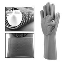 Чифт ръкавици за миене на съдове високо еластични нехлъзгащи водоустойчиви топлоустойчиви широко приложение Премахване на петна Силиконови домакински топлоизолирани ръкавици почистващи инструменти за дома