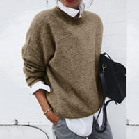 Пуловер на пуловер Ketyyh-chn Голяма пуловери за пуловери върхове жълти, s