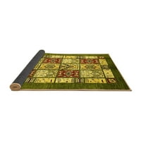 Ahgly Company Indoor Rectangle Abstract Yellow Modern Area Rugs, 3 '5'