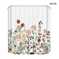 TURECLOS душ завеса акварелни листа цветя декоративни завеси за баня за баня за баня за баня за баня в домашен хотел декор цветно цвете 180*200