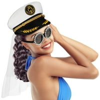 Дамски капитан яхта шапка с лъскави очила комплект моряк костюм реквизит за ергенско парти