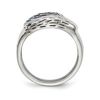 Мъжки неръждаема стомана син емайл Орел заострен пръстен, размер 10