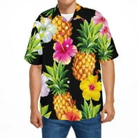Къс Ръкав Топ Мъже Мода Пролет Лято Случайни Къс Ръкав Изненадващ Врата Печатни Тениски Топ Блуза