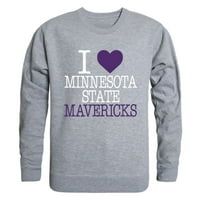 Любовта МНСУ Минесота държавен университет Манкато Маверикс екипаж пуловер суитчър Хедър Грей х-голям