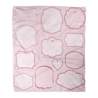 Фланел хвърлят одеяло граница на розови рамки и орнаменти текст перфектен като мек за легло диван и диван