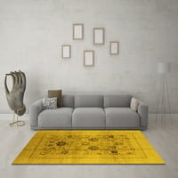 Ahgly Company Indoor Rectangle Oriental Yellow Industrial Area Rugs, 8 '12'