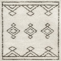 нулум мира Марокански диамант шаг зона килим, 4 '6', белезникав