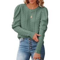 Пуловери пуловери за жени есен и зима за небрежни кръгли пуловери за блуза за блуза с дълги ръкави с дълги ръкави пуловери за пуловери