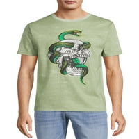 Ден на Свети Патрик Мъжки & големи мъже Келтски кръст и змия Череп графични тениски, 2-пакет