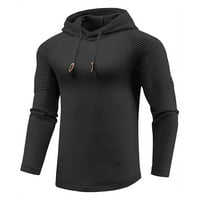 Entyinea Men's Overable Hoodie Quarter Zipper Hoodies Winter Clothes Playater Black L
