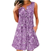 Женски рокли летни ежедневни рокли за жени Ruffle Fit & Flare Blouse Purple m